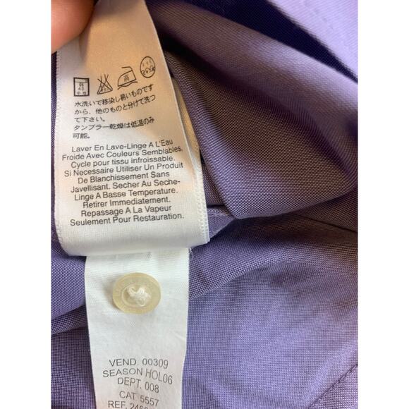 Eddie Bauer Women's Petite M Purple Long Sleeve Button Down Shirt Top - Picture 5 of 12